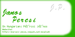 janos percsi business card